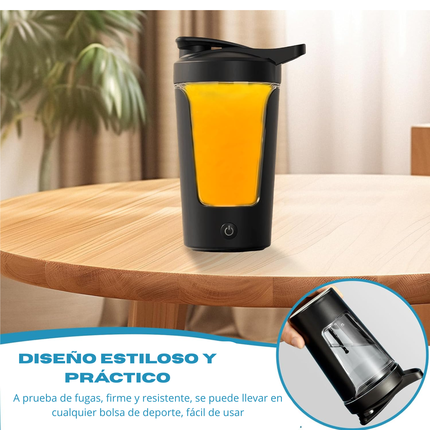 Vaso mezclador eléctrico recargable