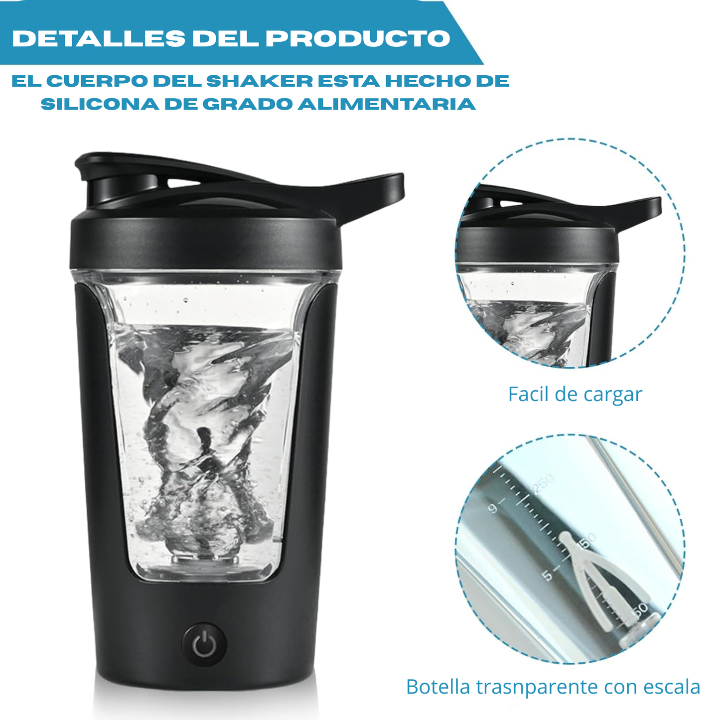 Vaso mezclador eléctrico recargable