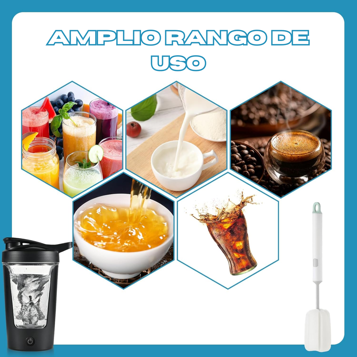 Vaso mezclador eléctrico recargable