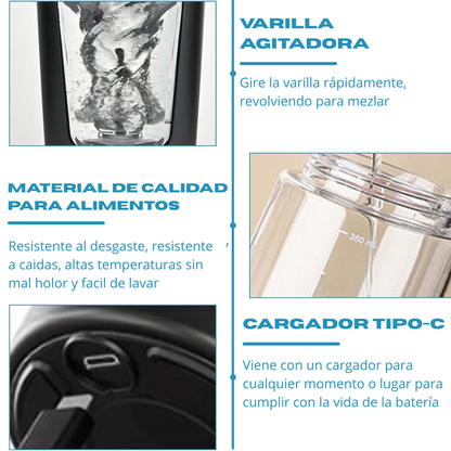 Vaso mezclador eléctrico recargable